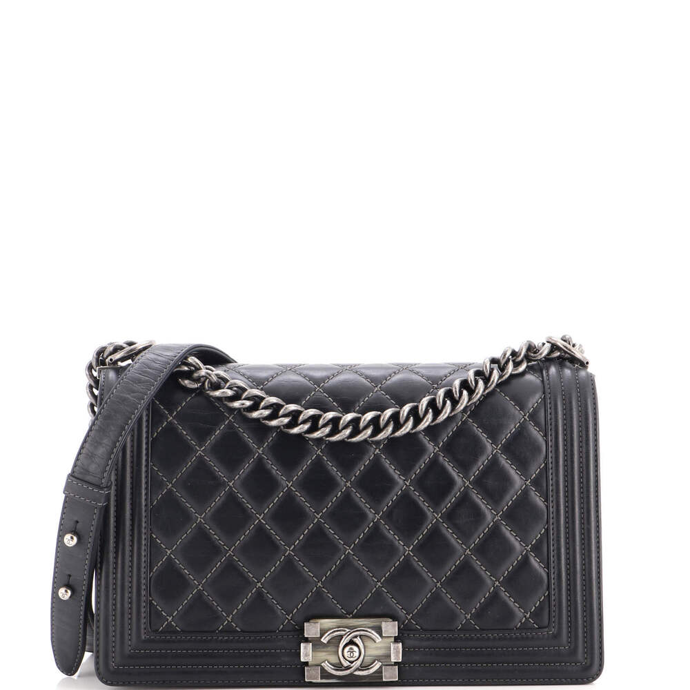 Chanel Old Medium Boy Flap Bag Quilted Calfskin